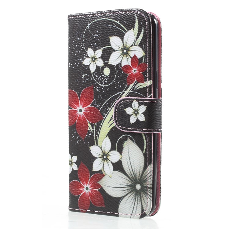 Pattern Printing Stand Leather Wallet Shell for Samsung Galaxy S9 SM-G960 - Flower Pattern-3