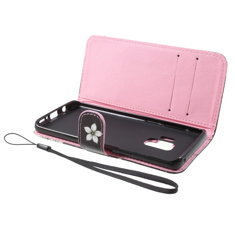 Pattern Printing Stand Leather Wallet Shell for Samsung Galaxy S9 SM-G960 - Flower Pattern-6