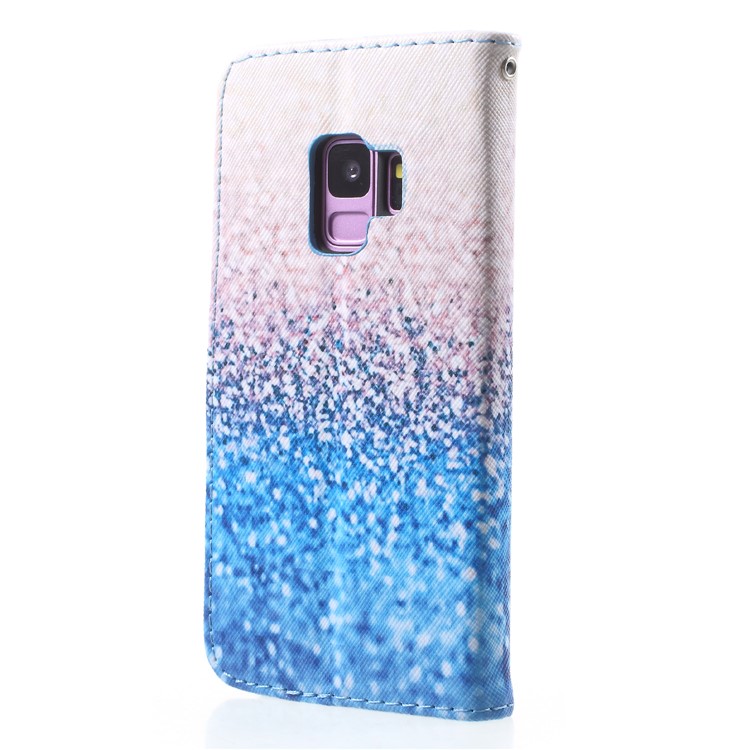 Pattern Printing Leather Wallet Case Cover Shell for Samsung Galaxy S9 SM-G960 - Gradient Glitter Sequins-2