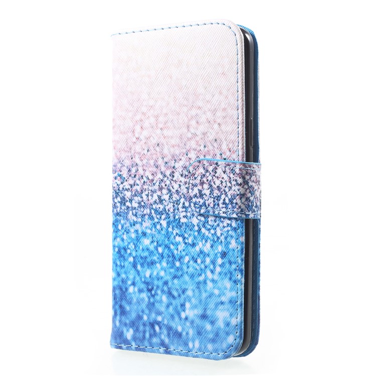 Pattern Printing Leather Wallet Case Cover Shell for Samsung Galaxy S9 SM-G960 - Gradient Glitter Sequins-3