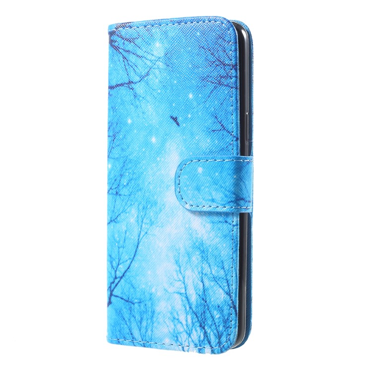 Pattern Printing Leather Flip Stand Cell Phone Cover for Samsung Galaxy S9 SM-G960 - Night Scene-3