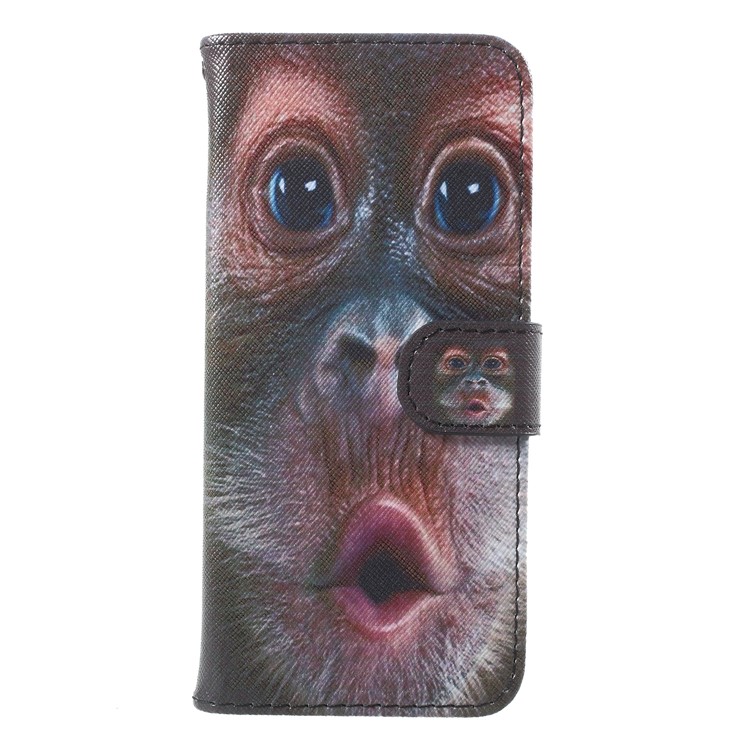 Pattern Printing Stand Wallet Leather Protection Mobile Phone Shell for Samsung Galaxy S9 SM-G960 - Monkey Pattern-1