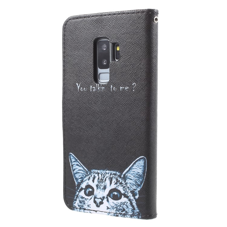 Pattern Printing PU Leather Wallet Mobile Phone Cover for Samsung Galaxy S9 Plus SM-G965 - You Talking to Me-2