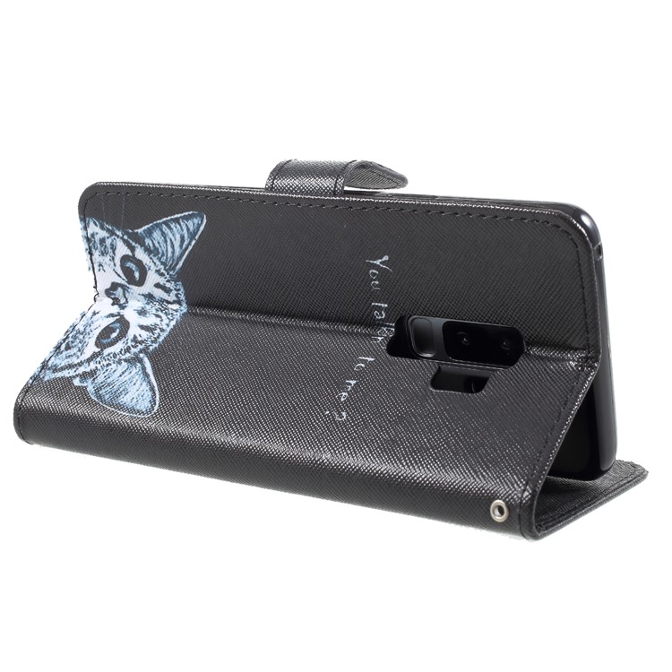 Pattern Printing PU Leather Wallet Mobile Phone Cover for Samsung Galaxy S9 Plus SM-G965 - You Talking to Me-5