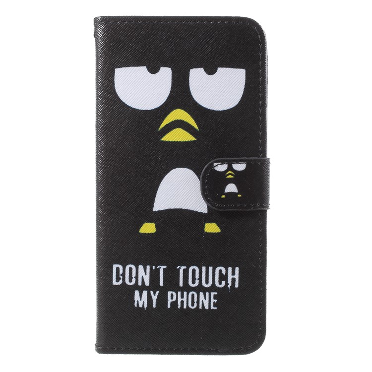 Pattern Printing PU Leather Wallet Mobile Phone Case with Stand for Samsung Galaxy S9 Plus SM-G965 - Don't Touch My Phone-1