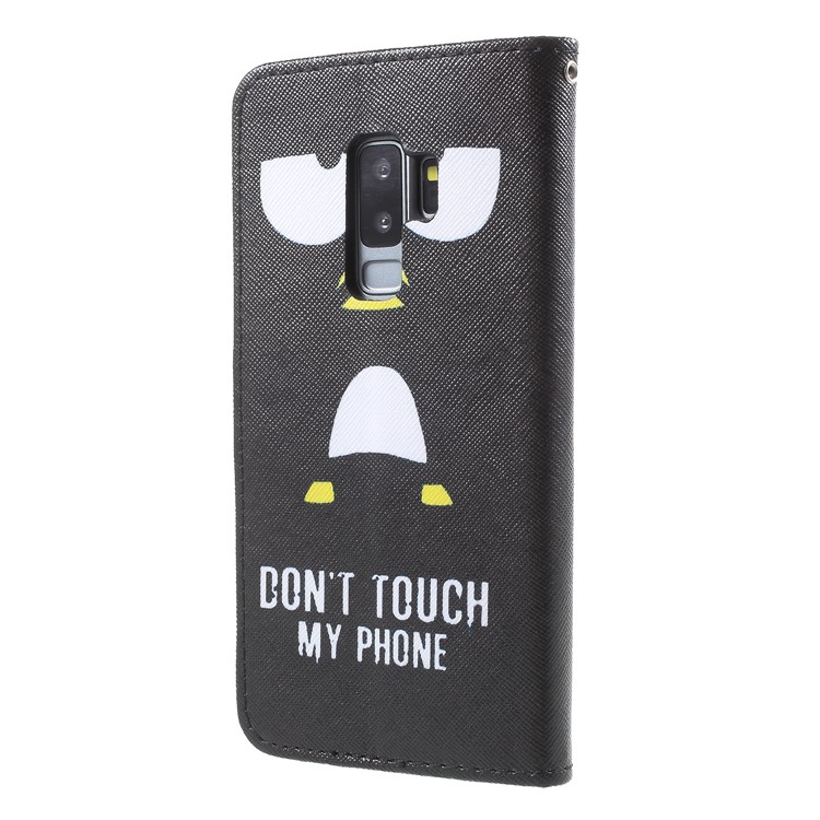 Pattern Printing PU Leather Wallet Mobile Phone Case with Stand for Samsung Galaxy S9 Plus SM-G965 - Don't Touch My Phone-2