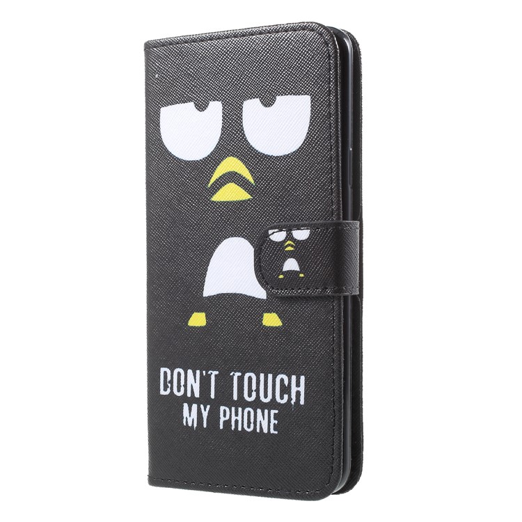 Pattern Printing PU Leather Wallet Mobile Phone Case with Stand for Samsung Galaxy S9 Plus SM-G965 - Don't Touch My Phone-3