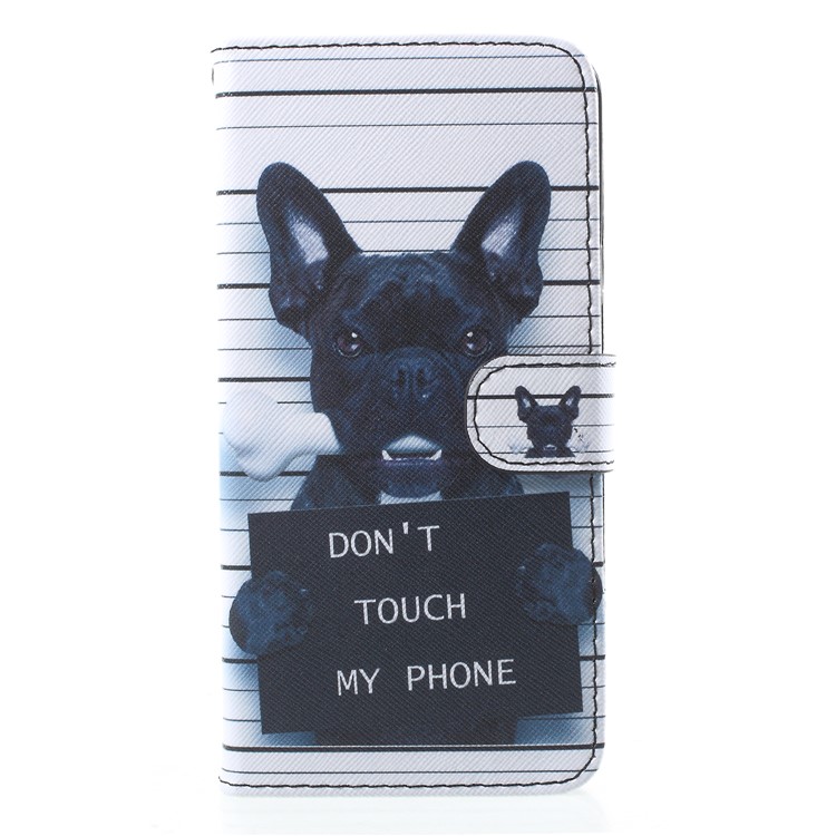 

Pattern Printing Stand Leather Wallet Mobile Cover for Samsung Galaxy S9 Plus SM-G965 - Black Dog and It's Warnings, Galaxy S9+