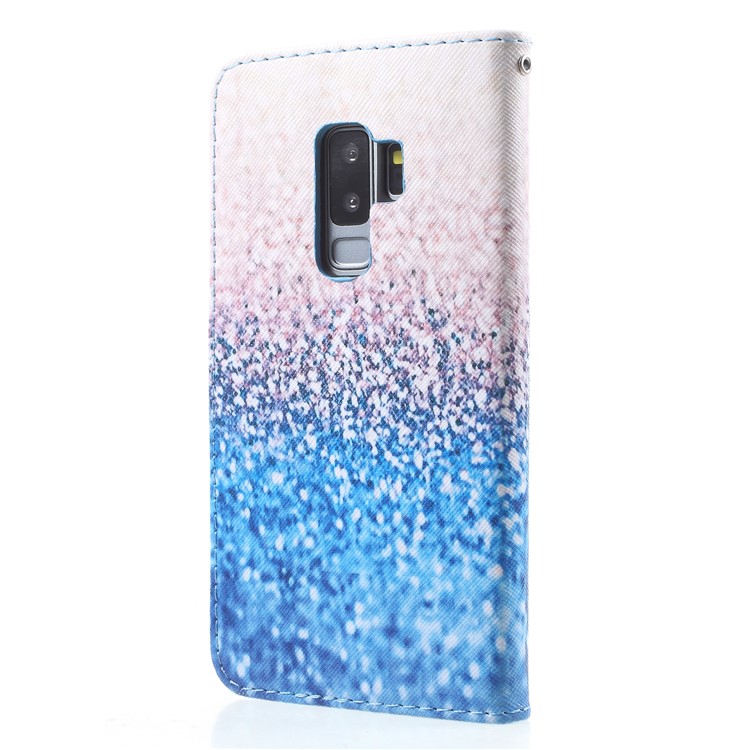 Pattern Printing Stand Leather Protection Mobile Case for Samsung Galaxy S9 Plus SM-G965 - Gradient Glitter Sequins-2