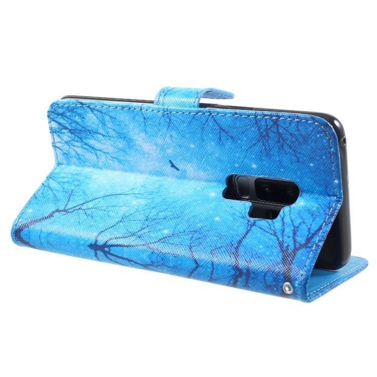 Pattern Printing PU Leather Flip Stand Phone Cover for Samsung Galaxy S9 Plus SM-G965 - Night Scene-5