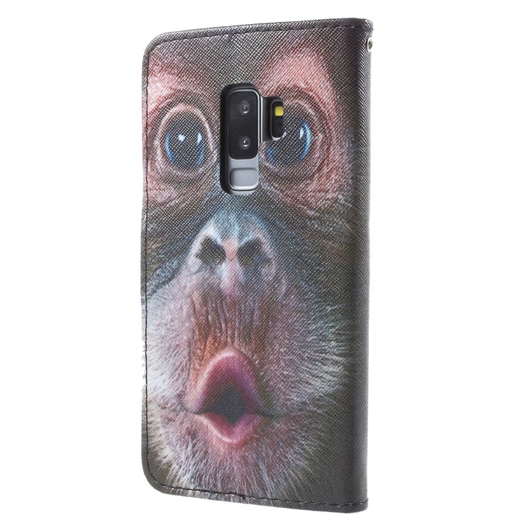 Pattern Printing PU Leather Cell Phone Case Cover Shell for Samsung Galaxy S9 Plus SM-G965 - Monkey Pattern-2