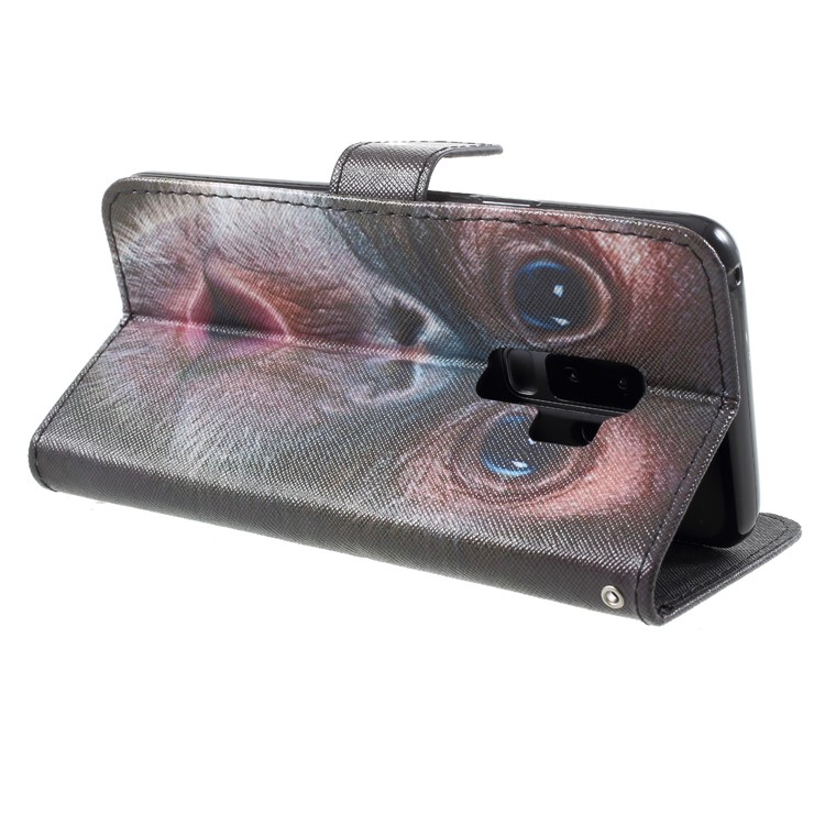 Pattern Printing PU Leather Cell Phone Case Cover Shell for Samsung Galaxy S9 Plus SM-G965 - Monkey Pattern-5