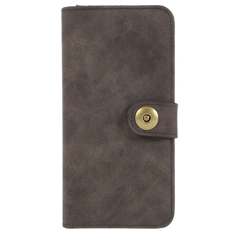 Detachable 2-in-1 Vintage Style Split Leather Wallet Phone Case for Samsung Galaxy S9 Plus SM-G965 - Grey-3