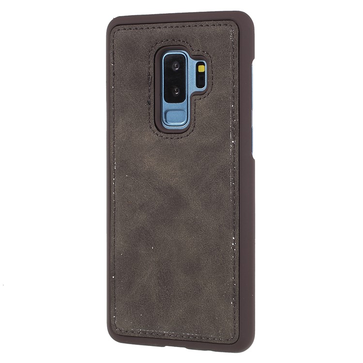 Detachable 2-in-1 Vintage Style Split Leather Wallet Phone Case for Samsung Galaxy S9 Plus SM-G965 - Grey-6
