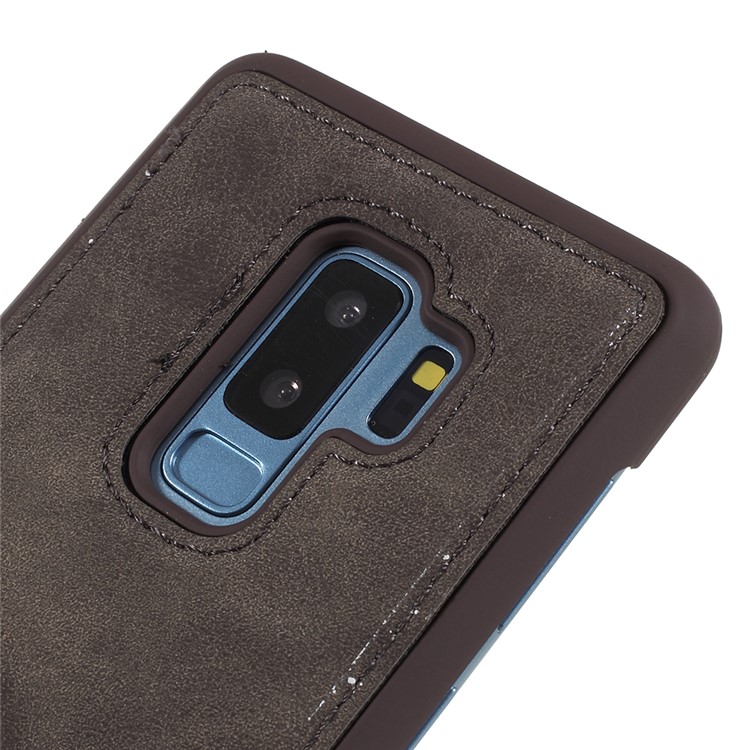 Detachable 2-in-1 Vintage Style Split Leather Wallet Phone Case for Samsung Galaxy S9 Plus SM-G965 - Grey-9