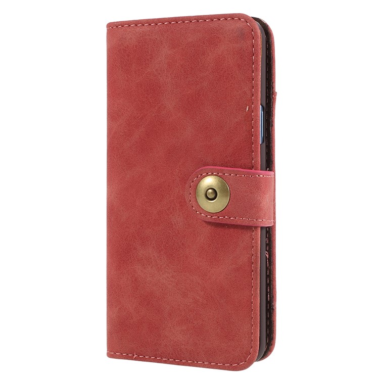 Detachable 2-in-1 Vintage Style Split Leather Wallet Phone Cover for Samsung Galaxy S9 Plus SM-G965 - Red-2