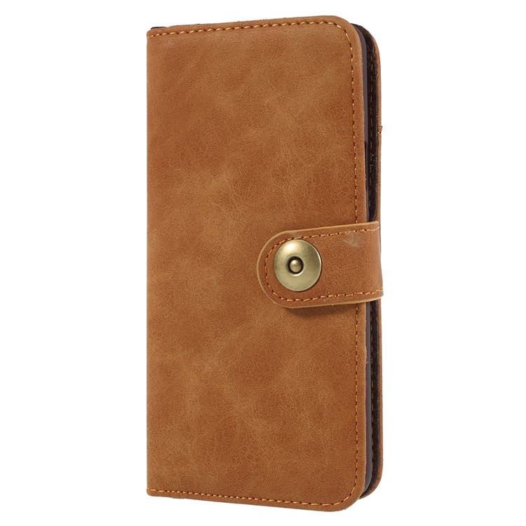 Detachable 2-in-1 Vintage Style Split Leather Wallet Phone Casing Cover for Samsung Galaxy S9 Plus SM-G965 - Brown-2