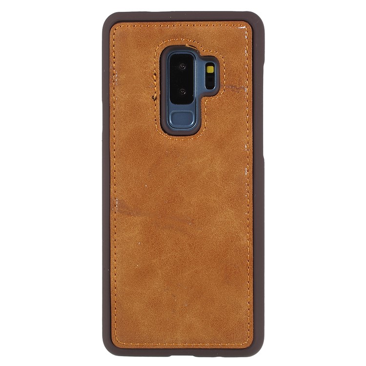 Detachable 2-in-1 Vintage Style Split Leather Wallet Phone Casing Cover for Samsung Galaxy S9 Plus SM-G965 - Brown-6