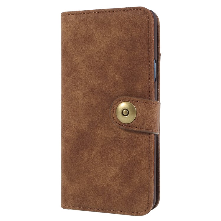 Detachable 2-in-1 Vintage Style Split Leather Wallet Phone Accessory Case for Samsung Galaxy S9 Plus SM-G965 - Coffee-2