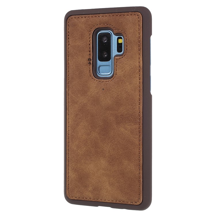 Detachable 2-in-1 Vintage Style Split Leather Wallet Phone Accessory Case for Samsung Galaxy S9 Plus SM-G965 - Coffee-5