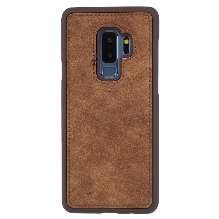 Detachable 2-in-1 Vintage Style Split Leather Wallet Phone Accessory Case for Samsung Galaxy S9 Plus SM-G965 - Coffee-6