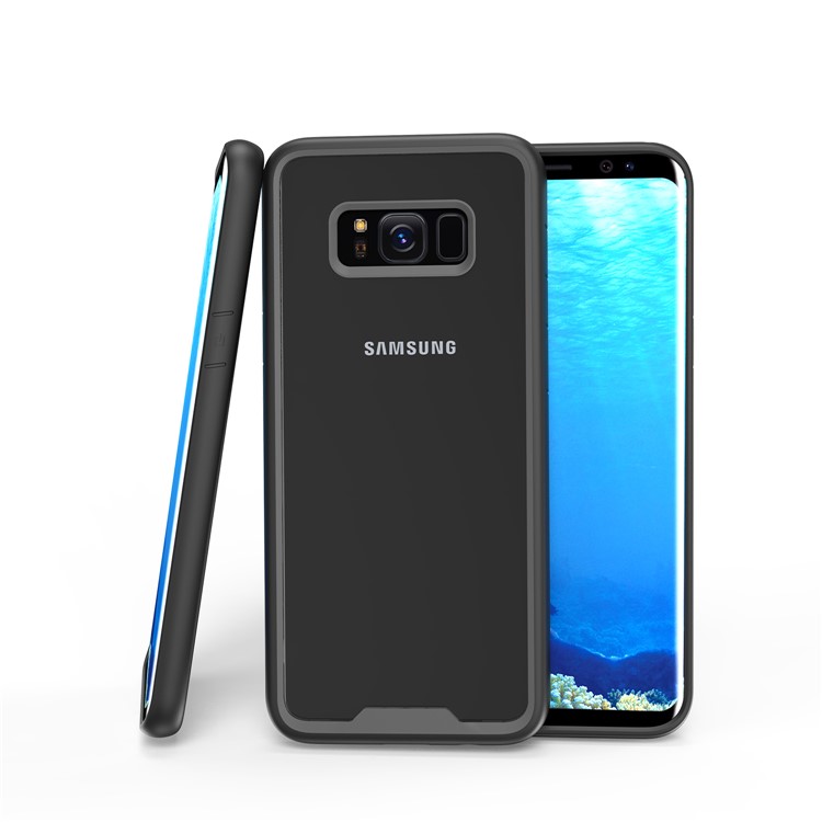 Two-tone Clear PC TPU Hybrid Drop-proof Shell for Samsung Galaxy S8+ SM-G955 - Black-1