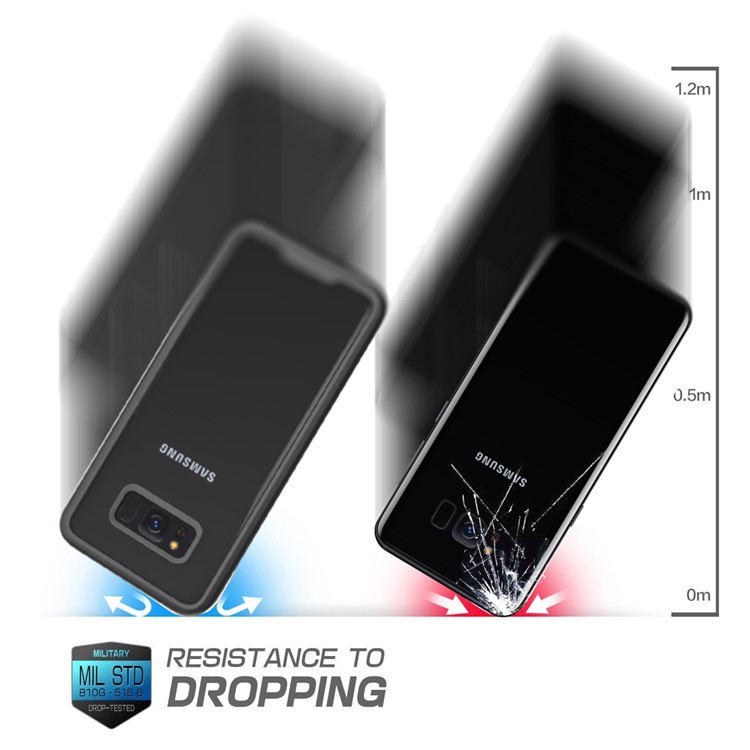 Two-tone Clear PC TPU Hybrid Drop-proof Shell for Samsung Galaxy S8+ SM-G955 - Black-10