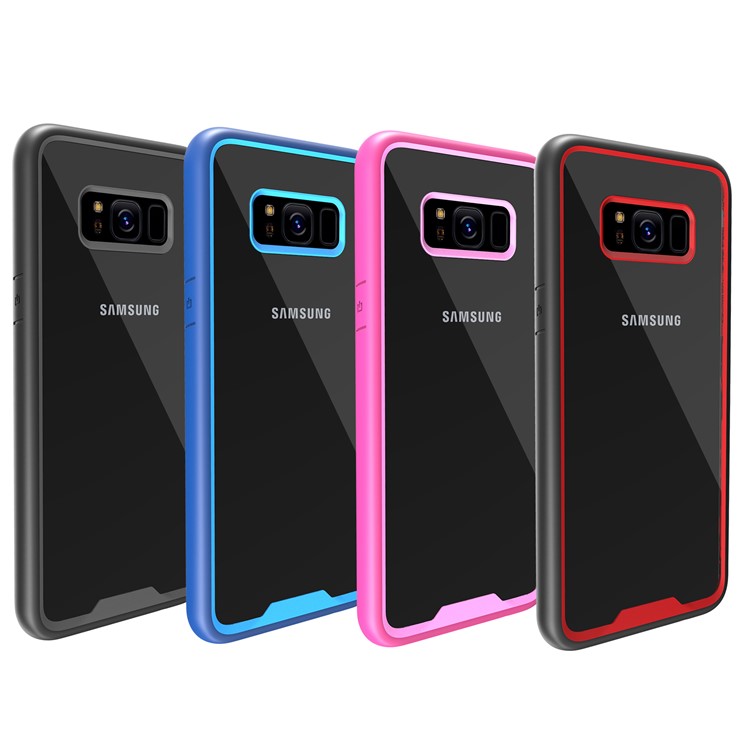 Two-tone Clear PC TPU Hybrid Drop-proof Shell for Samsung Galaxy S8+ SM-G955 - Black-11
