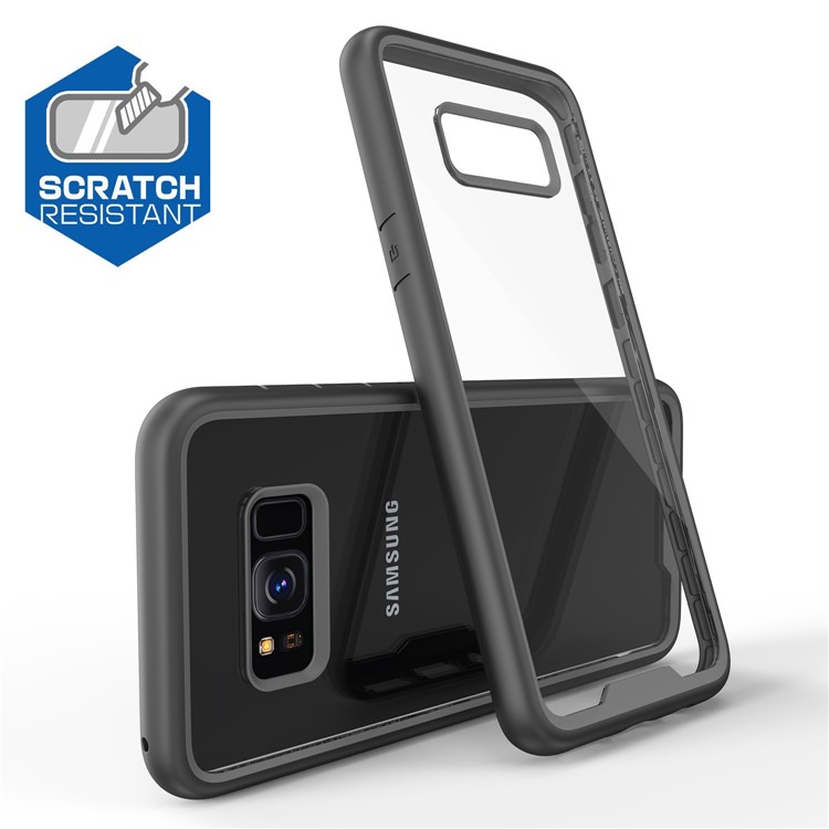 Two-tone Clear PC TPU Hybrid Drop-proof Shell for Samsung Galaxy S8+ SM-G955 - Black-2
