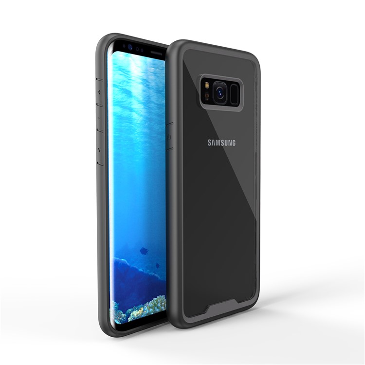 Two-tone Clear PC TPU Hybrid Drop-proof Shell for Samsung Galaxy S8+ SM-G955 - Black-3