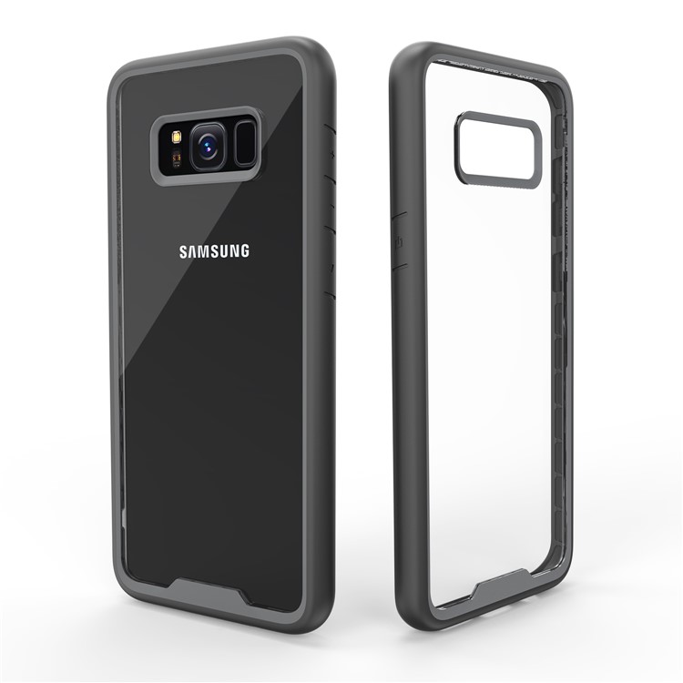 Two-tone Clear PC TPU Hybrid Drop-proof Shell for Samsung Galaxy S8+ SM-G955 - Black-5