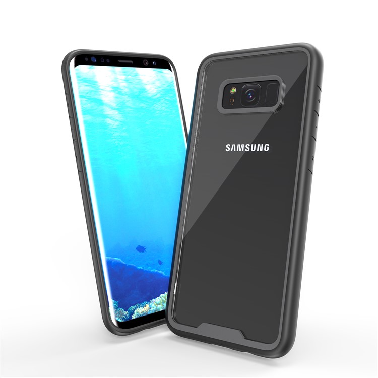 Two-tone Clear PC TPU Hybrid Drop-proof Shell for Samsung Galaxy S8+ SM-G955 - Black-6