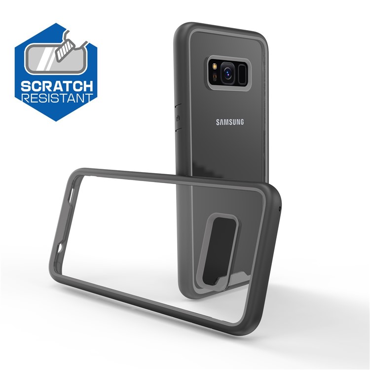 Two-tone Clear PC TPU Hybrid Drop-proof Shell for Samsung Galaxy S8+ SM-G955 - Black-7