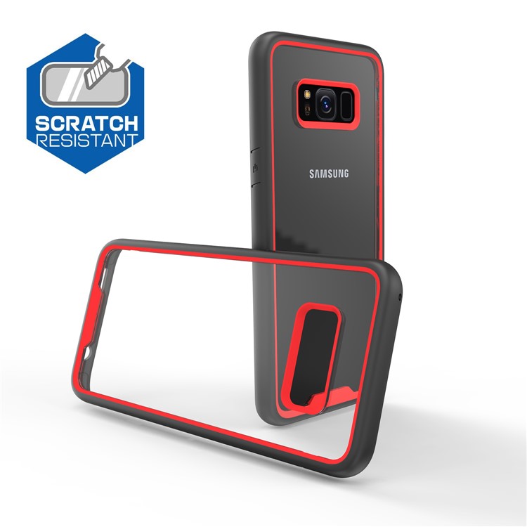 Two-tone Clear PC TPU Hybrid Drop-proof Back Case for Samsung Galaxy S8+ SM-G955 - Red-7
