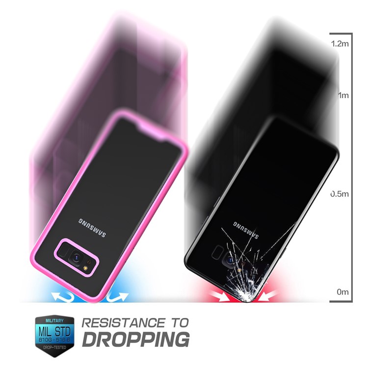 Two-tone Clear PC TPU Hybrid Drop-proof Phone Casing for Samsung Galaxy S8+ SM-G955 - Rose-10