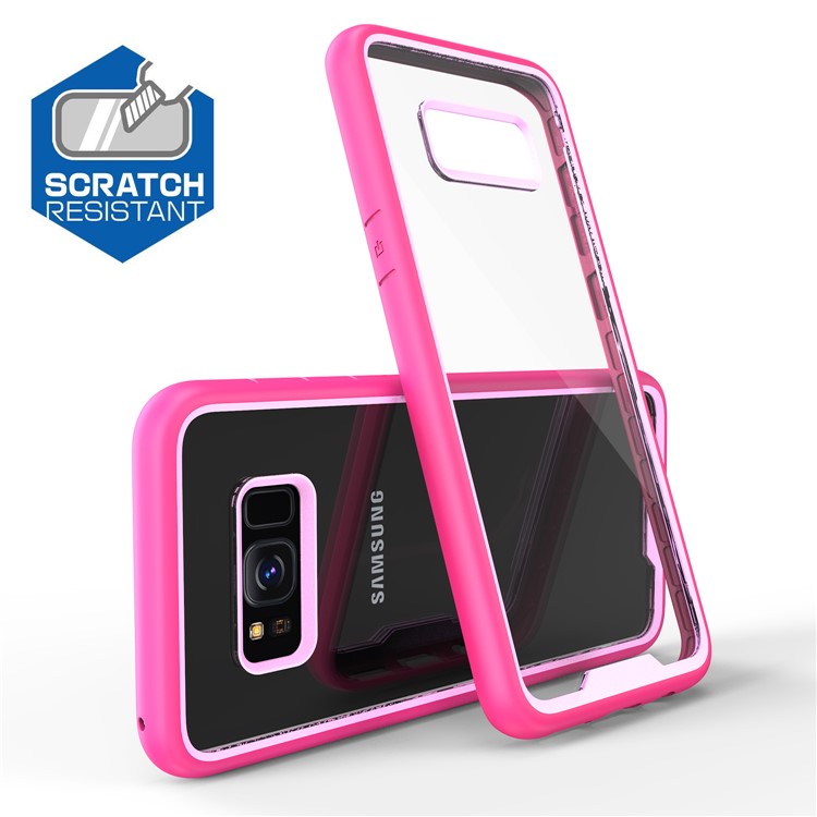 Two-tone Clear PC TPU Hybrid Drop-proof Phone Casing for Samsung Galaxy S8+ SM-G955 - Rose-2