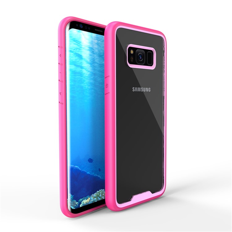 Two-tone Clear PC TPU Hybrid Drop-proof Phone Casing for Samsung Galaxy S8+ SM-G955 - Rose-3