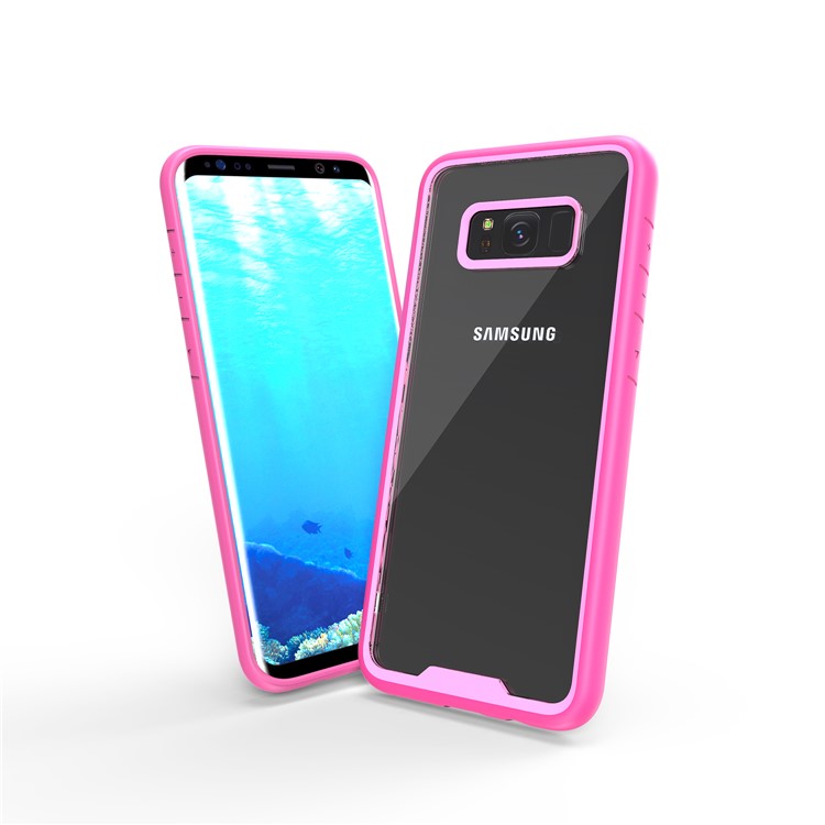 Two-tone Clear PC TPU Hybrid Drop-proof Phone Casing for Samsung Galaxy S8+ SM-G955 - Rose-6