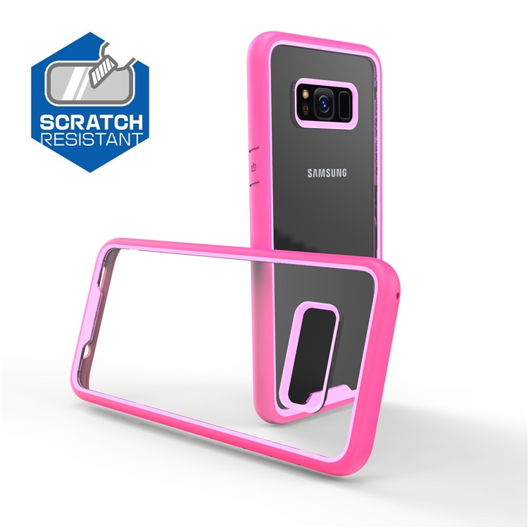 Two-tone Clear PC TPU Hybrid Drop-proof Phone Casing for Samsung Galaxy S8+ SM-G955 - Rose-7