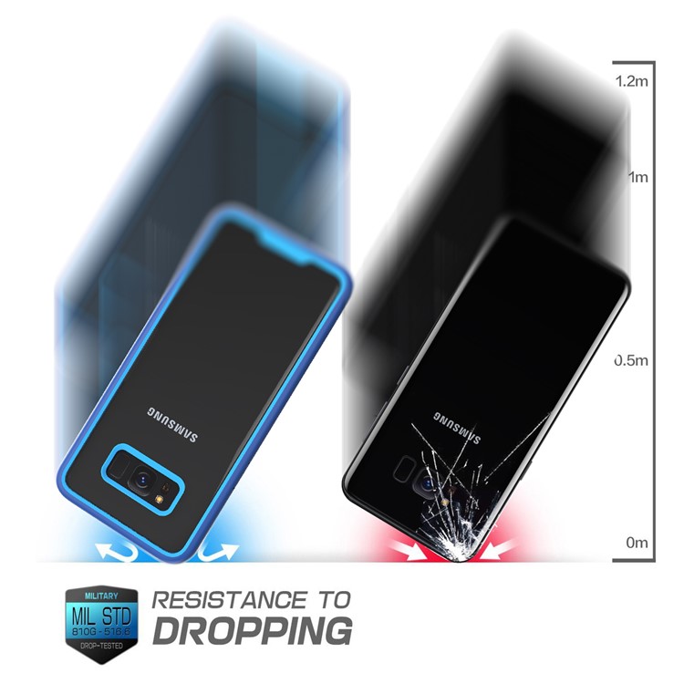 Two-tone Clear PC TPU Hybrid Drop-proof Mobile Cover for Samsung Galaxy S8 Plus SM-G955 - Blue-10