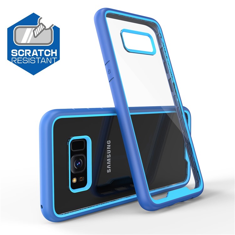 Two-tone Clear PC TPU Hybrid Drop-proof Mobile Cover for Samsung Galaxy S8 Plus SM-G955 - Blue-2