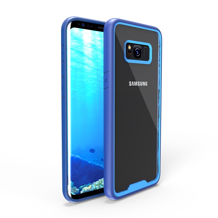 Two-tone Clear PC TPU Hybrid Drop-proof Mobile Cover for Samsung Galaxy S8 Plus SM-G955 - Blue-3