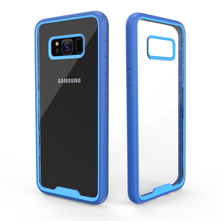Two-tone Clear PC TPU Hybrid Drop-proof Mobile Cover for Samsung Galaxy S8 Plus SM-G955 - Blue-5