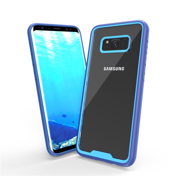 Two-tone Clear PC TPU Hybrid Drop-proof Mobile Cover for Samsung Galaxy S8 Plus SM-G955 - Blue-6
