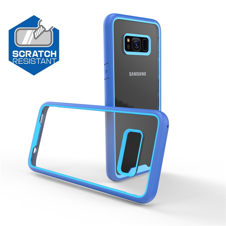 Two-tone Clear PC TPU Hybrid Drop-proof Mobile Cover for Samsung Galaxy S8 Plus SM-G955 - Blue-7