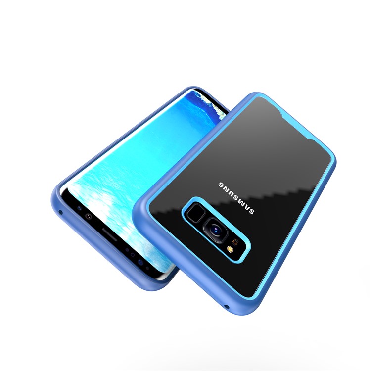 Two-tone Clear PC TPU Hybrid Drop-proof Mobile Cover for Samsung Galaxy S8 Plus SM-G955 - Blue-8