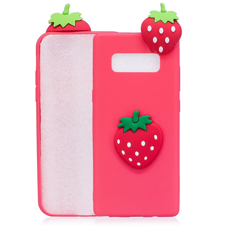3D Pattern Soft TPU Mobile Shell for Samsung Galaxy Note 8 N950 - Strawberry-1