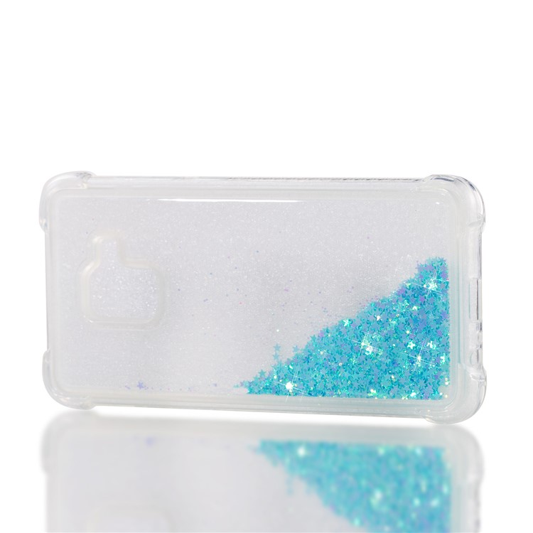 Dynamic Liquid Glitter Powder Heart Shaped Sequins Shockproof TPU Shell for Samsung Galaxy A8 (2018) - Baby Blue-7