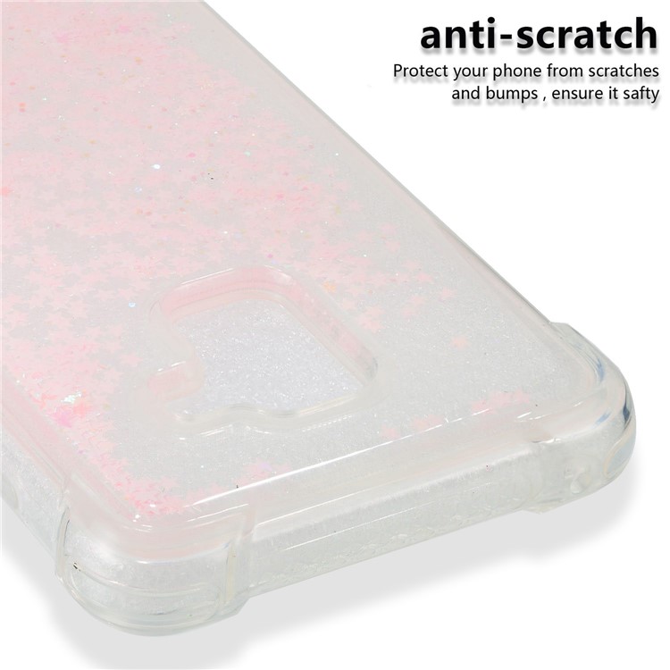 Dynamic Liquid Glitter Powder Heart Shaped Sequins Shockproof TPU Mobile Case for Samsung Galaxy A8 (2018) - Pink-3