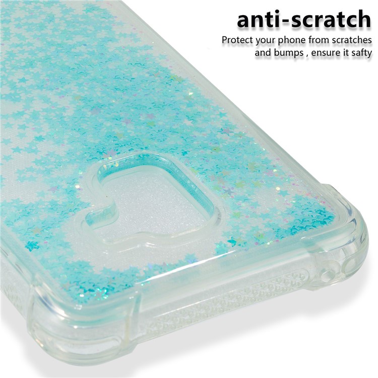 Dynamic Glitter Powder Sequins Shockproof TPU Mobile Shell for Samsung Galaxy A8 Plus (2018) - Baby Blue-3
